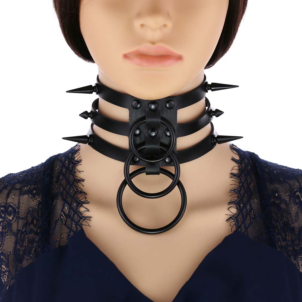 Women'S Emo Accessories - Fashion Women Men Black Rivet Leather
