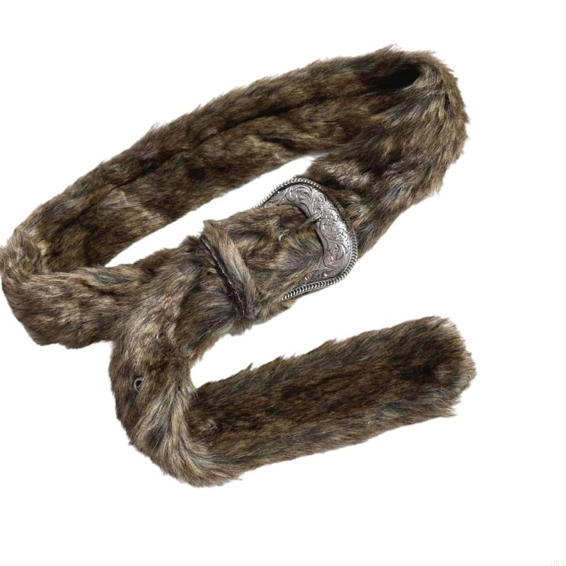 2000s Furry Plush Winter Belt  - Women Accessories Description ulasan dan harga