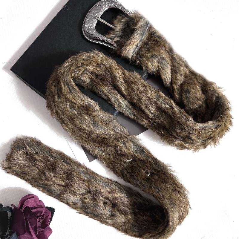 2000s Furry Plush Winter Belt  - Women Accessories Description ulasan dan harga