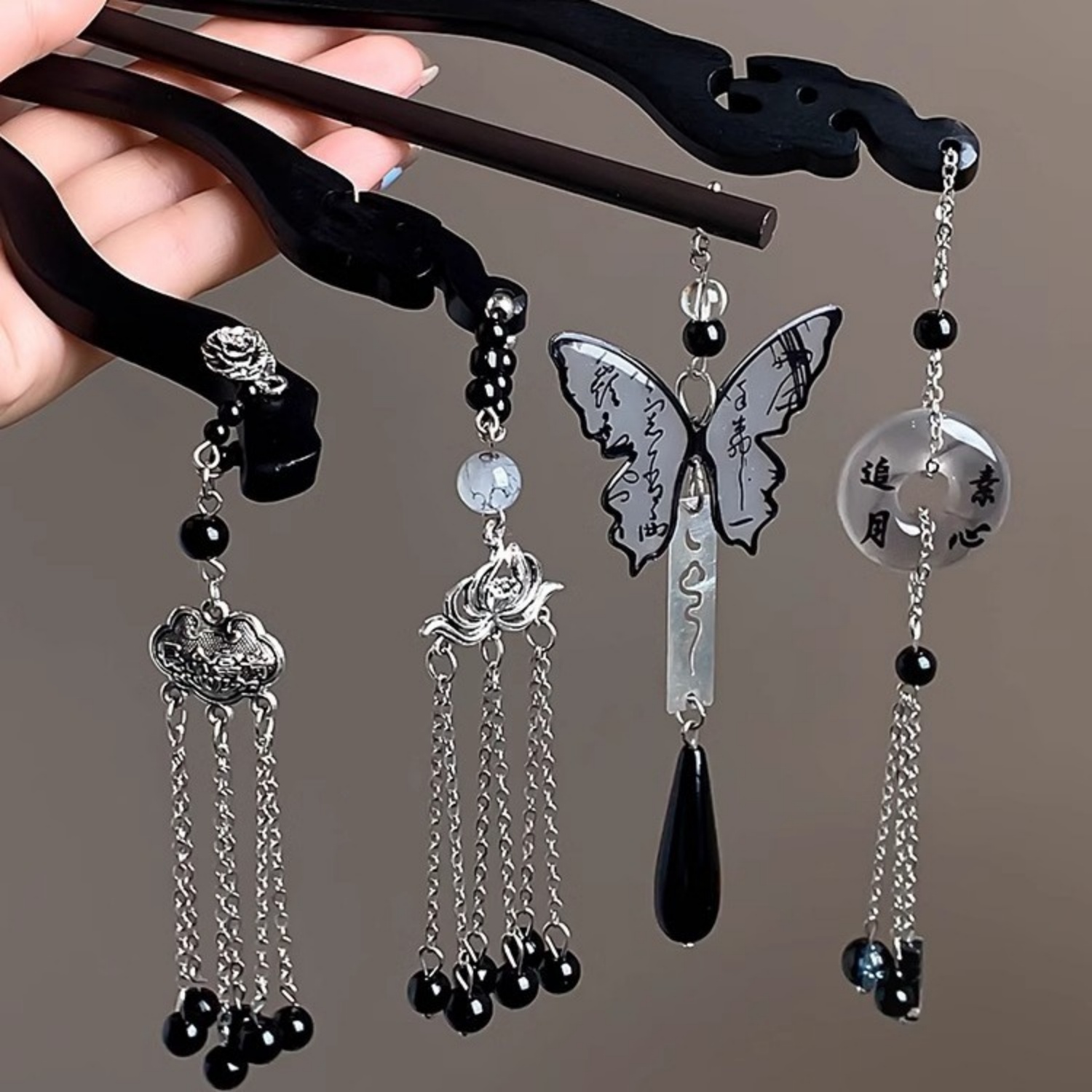 Light Luxury Wooden Tassel Hai - Hair Fork Stick ulasan dan harga