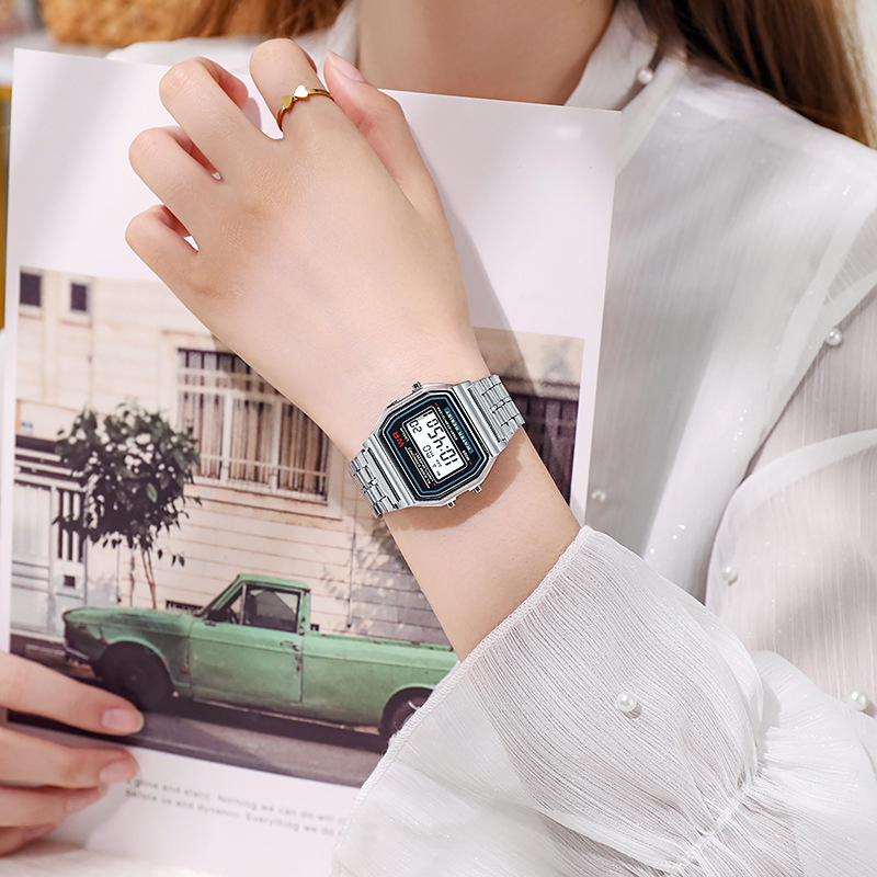 LED Stainless Steel Band Watch - Women Accessories Display ulasan dan harga