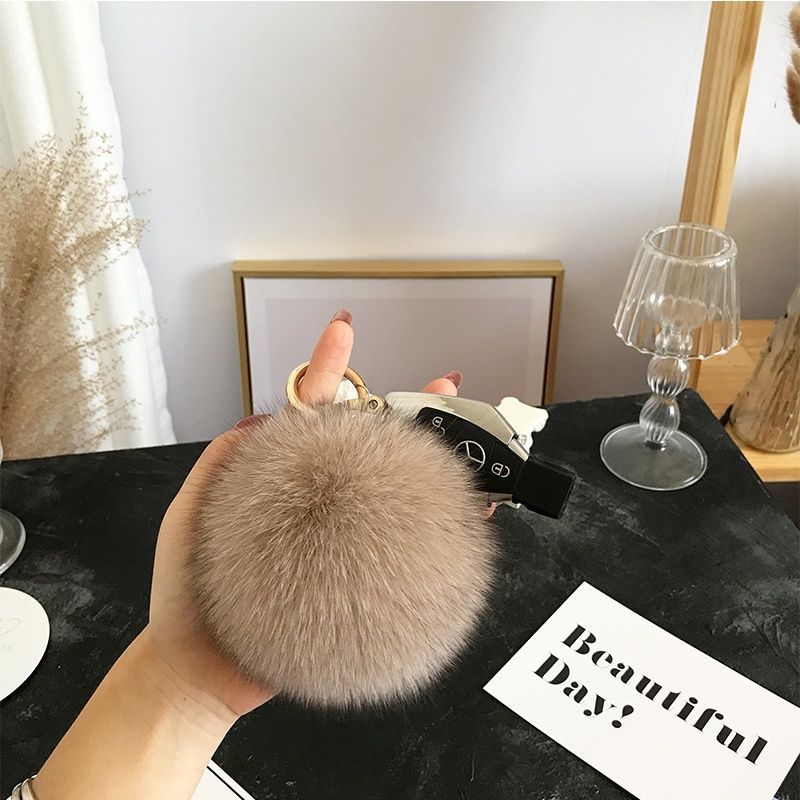 2024 Fluffy Real Fox Fur Ball  - Women'S Emo Accessories ulasan dan harga