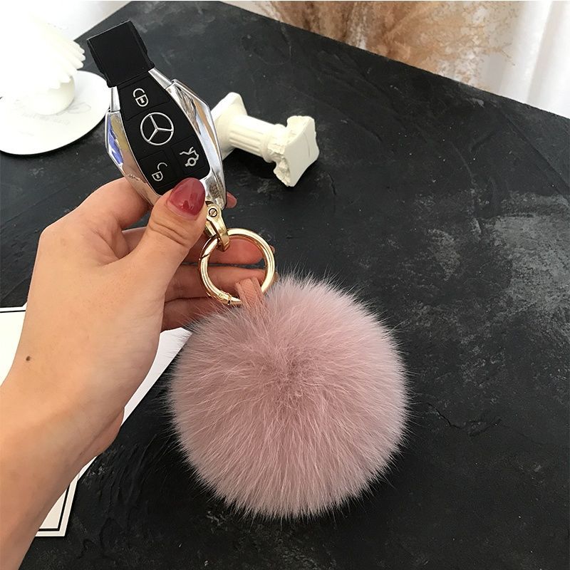 2024 Fluffy Real Fox Fur Ball  - Women'S Emo Accessories ulasan dan harga