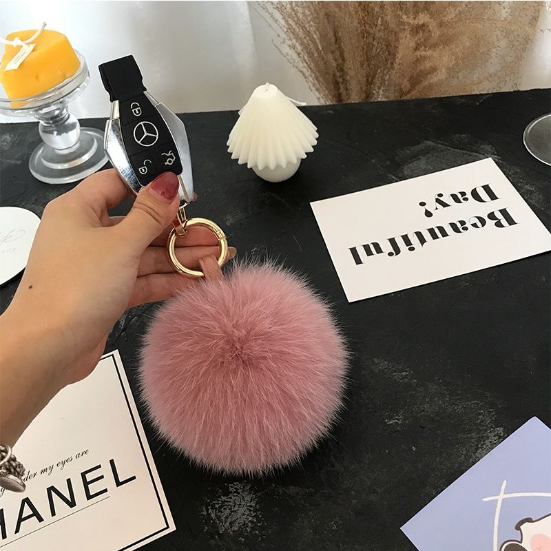 2024 Fluffy Real Fox Fur Ball  - Women'S Emo Accessories ulasan dan harga