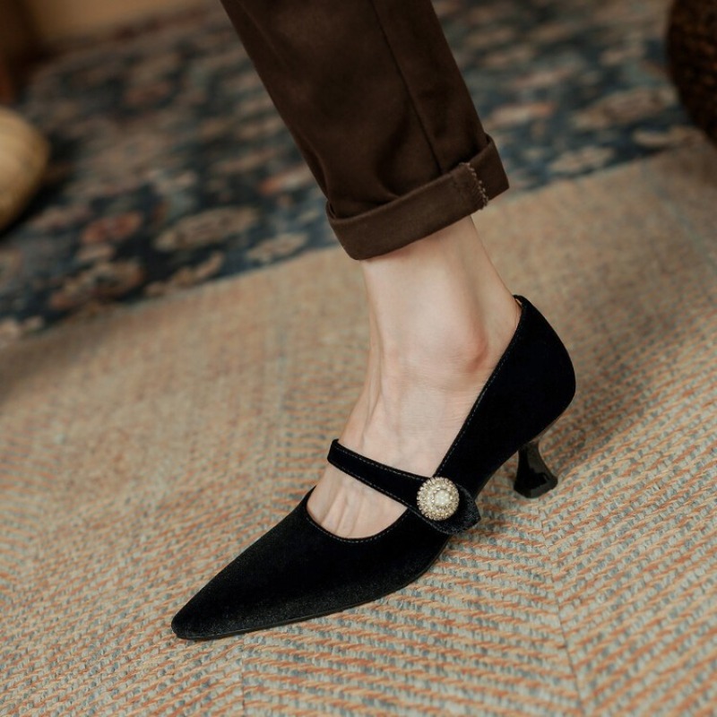 Wine Red Pointed Toe Mary Jane - Women'S Shoes And Accessories ulasan dan harga