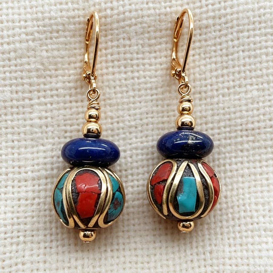 Dangling Handmade Nepal Blue L - Women Accessories Nepal ulasan dan harga