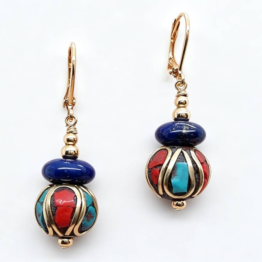 Dangling Handmade Nepal Blue L - Women Accessories Nepal ulasan dan harga