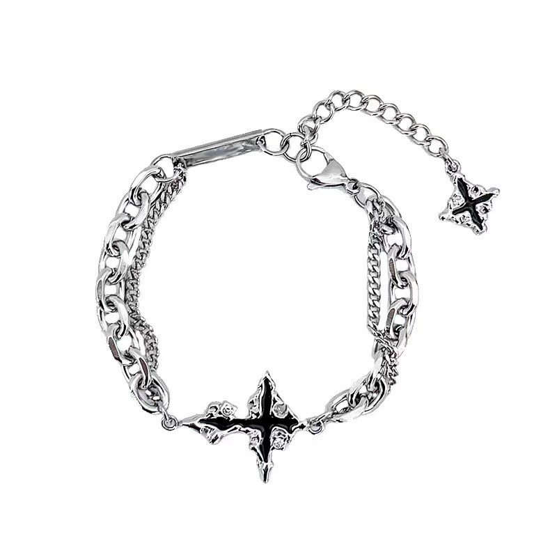 Punk Black Cross Pendant Chain - Women'S Emo Accessories ulasan dan harga