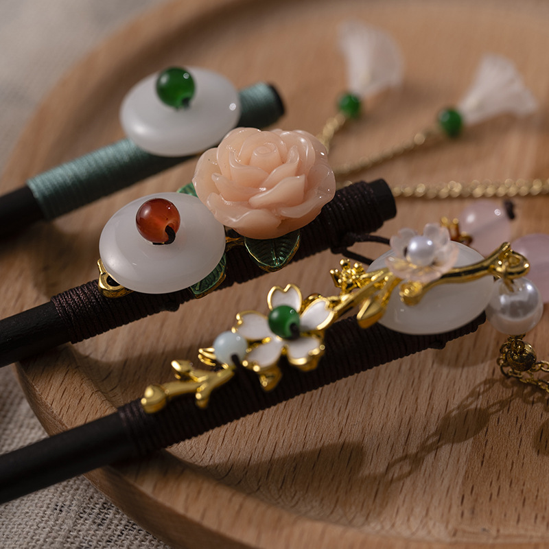 1Pc Wooden Hairpin Headdress f - Women Accessories Shop ulasan dan harga