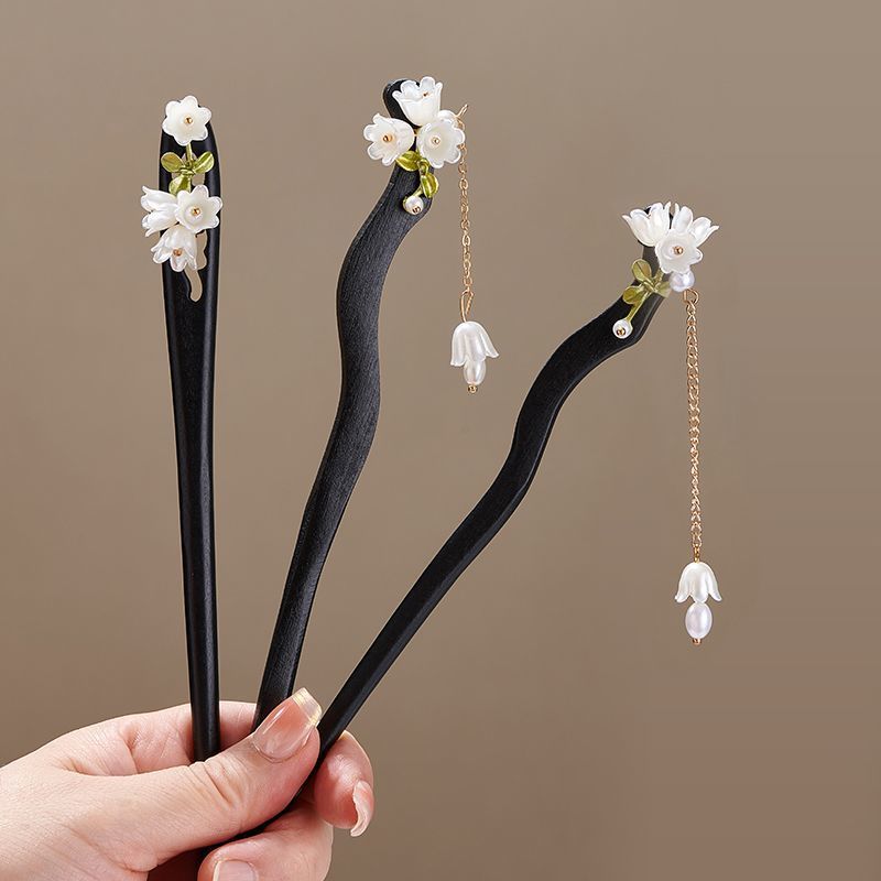 Wooden Flower Hairpin Vintage  - Women Accessories Shop ulasan dan harga