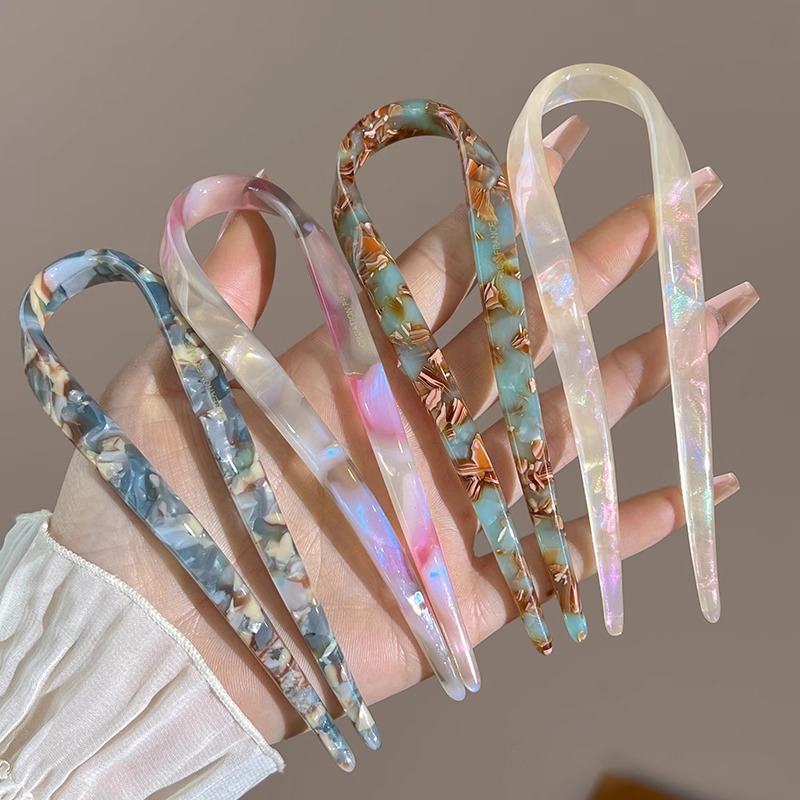U-Shaped Hair Sticks Acetate A - Hair Fork Stick ulasan dan harga