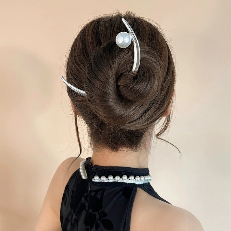 Pearl Hair Stick Crescent Moon - Hair Fork Stick ulasan dan harga