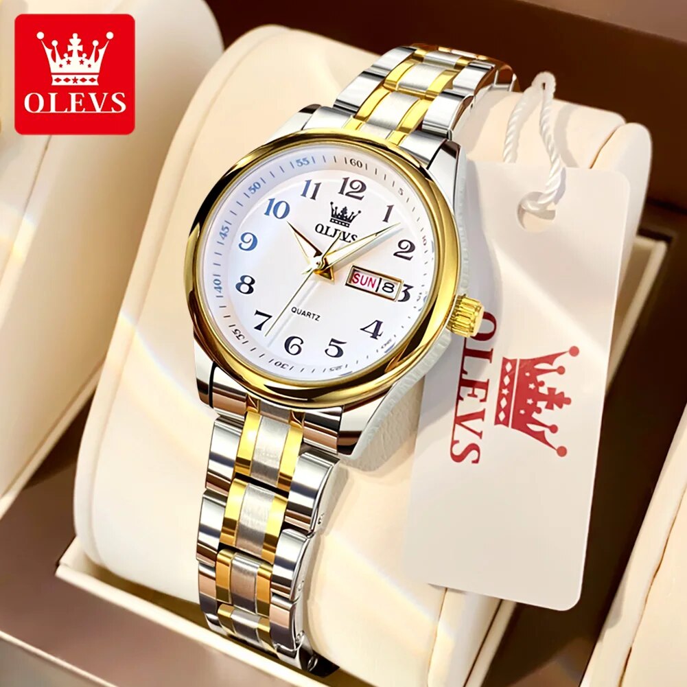 OLEVS 5567 Luxury Quartz Watch - Women Accessories Display ulasan dan harga