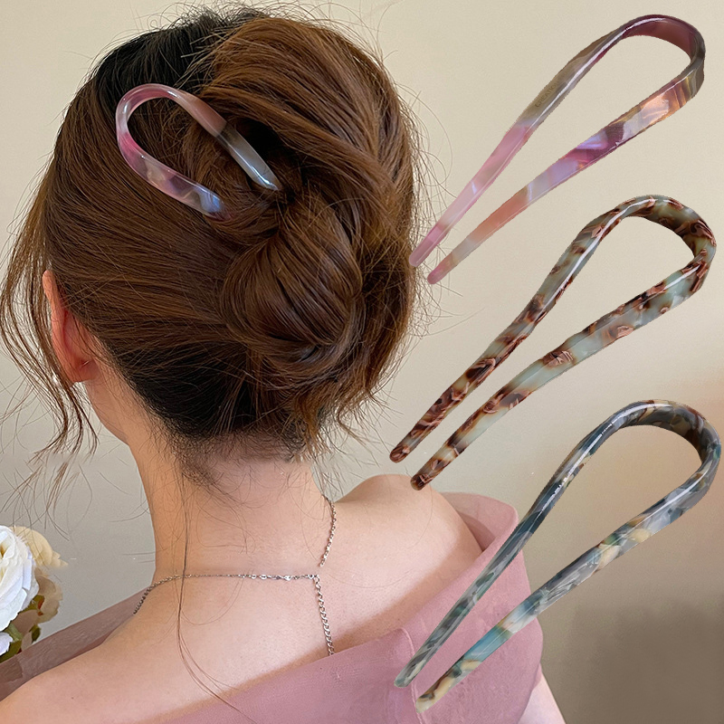 U-Shaped Hair Sticks Acetate A - Hair Fork Stick ulasan dan harga