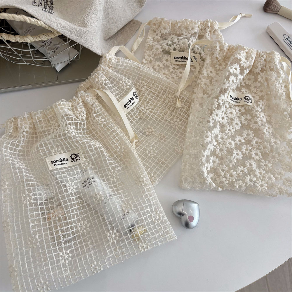 Lace Embroidered Daisy Mesh Dr - Women Accessories Products ulasan dan harga