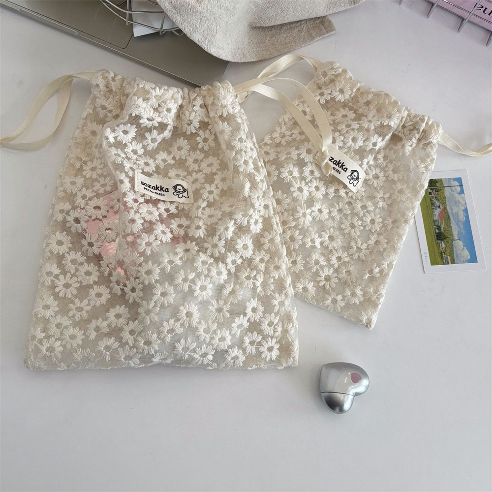 Lace Embroidered Daisy Mesh Dr - Women Accessories Products ulasan dan harga
