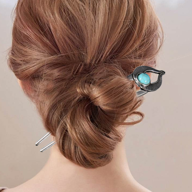 Egypt Turquoise U Shape Hair F - Hair Fork Stick ulasan dan harga
