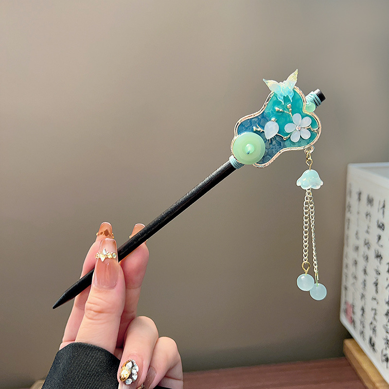 Classic Tassel Hair Stick Blac - Hair Fork Stick ulasan dan harga