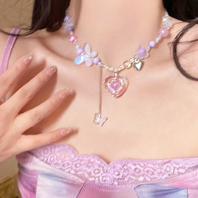 Y2K Pink Acrylic Flower Star T - Women'S Emo Accessories ulasan dan harga