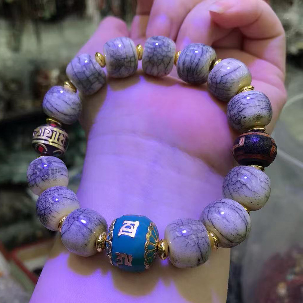 Cracked Yak Bone Barrel Bead B - Women Accessories Nepal ulasan dan harga