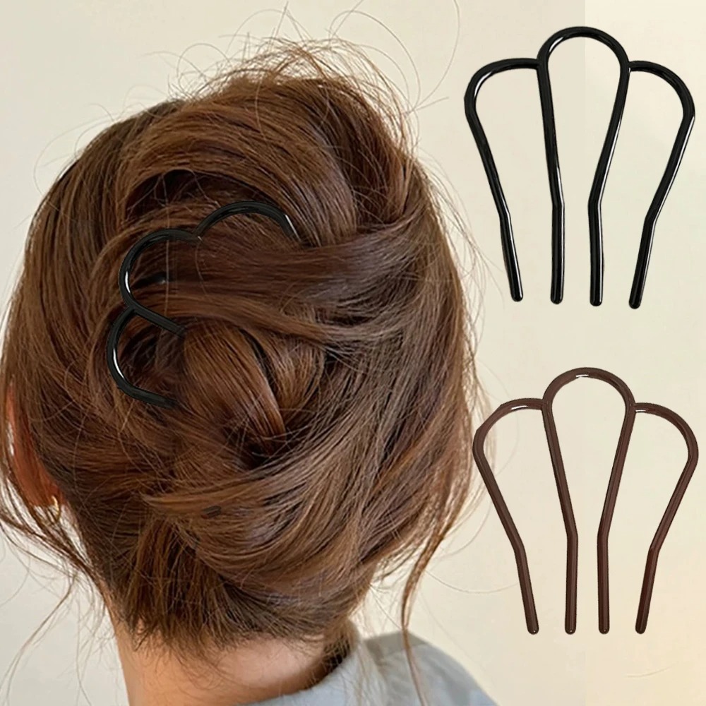 Elegant Soft Acrylic U-Shape H - Hair Fork Stick ulasan dan harga