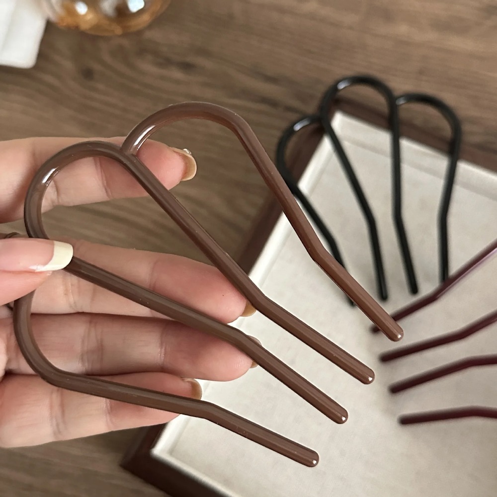 Elegant Soft Acrylic U-Shape H - Hair Fork Stick ulasan dan harga