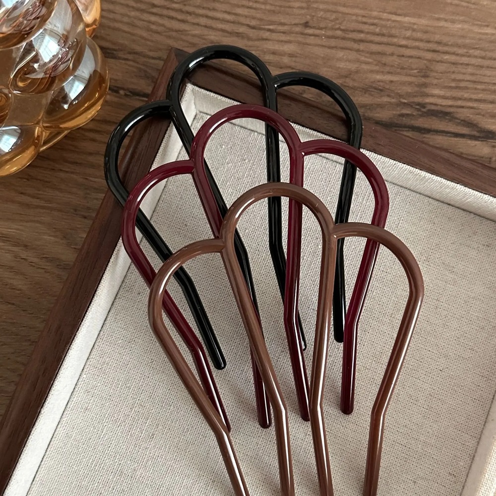 Elegant Soft Acrylic U-Shape H - Hair Fork Stick ulasan dan harga