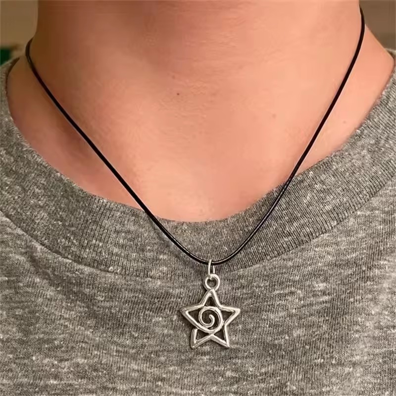 Gothic Black Cross Star Pendan - Women'S Emo Accessories ulasan dan harga