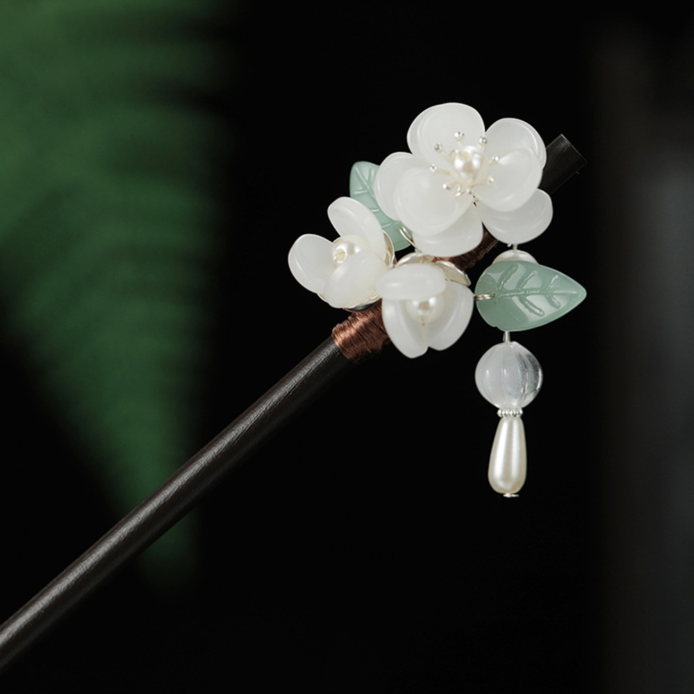 Retro Flower Hairpin With Pear - Hair Fork Stick ulasan dan harga