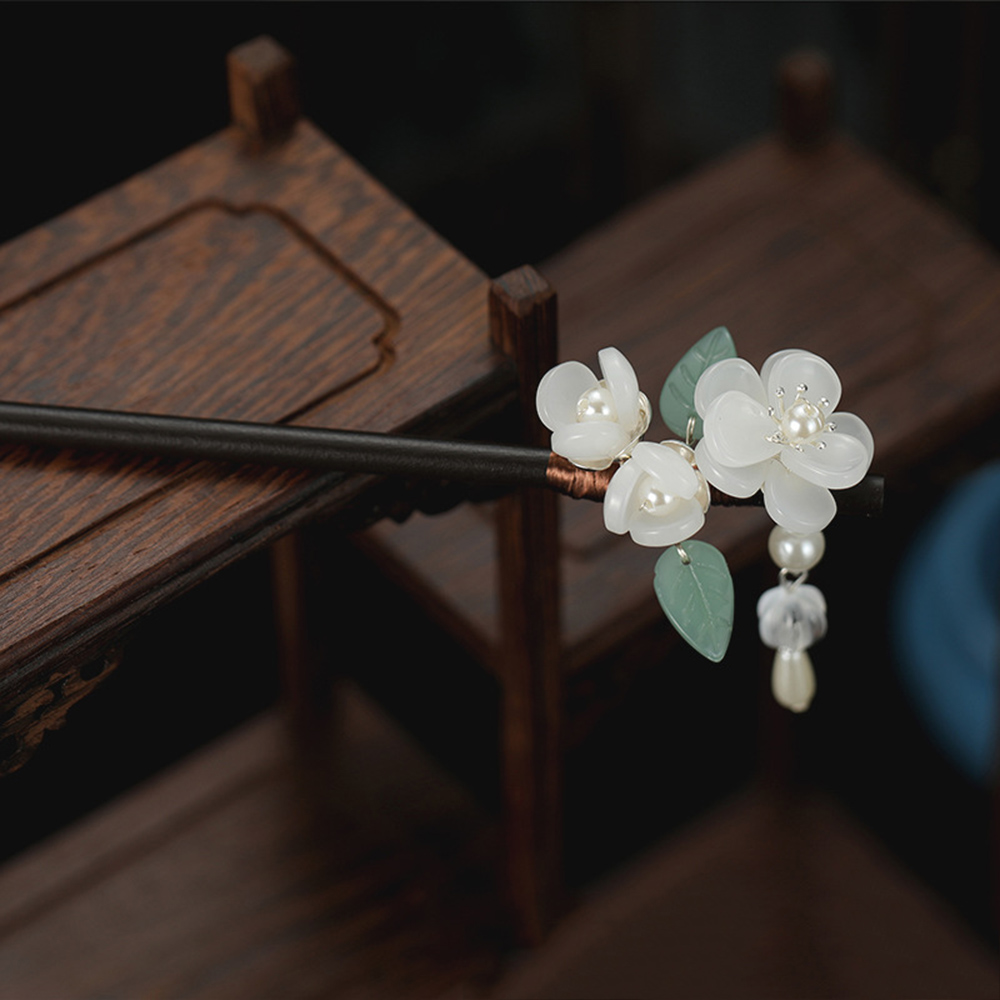 Retro Flower Hairpin With Pear - Hair Fork Stick ulasan dan harga