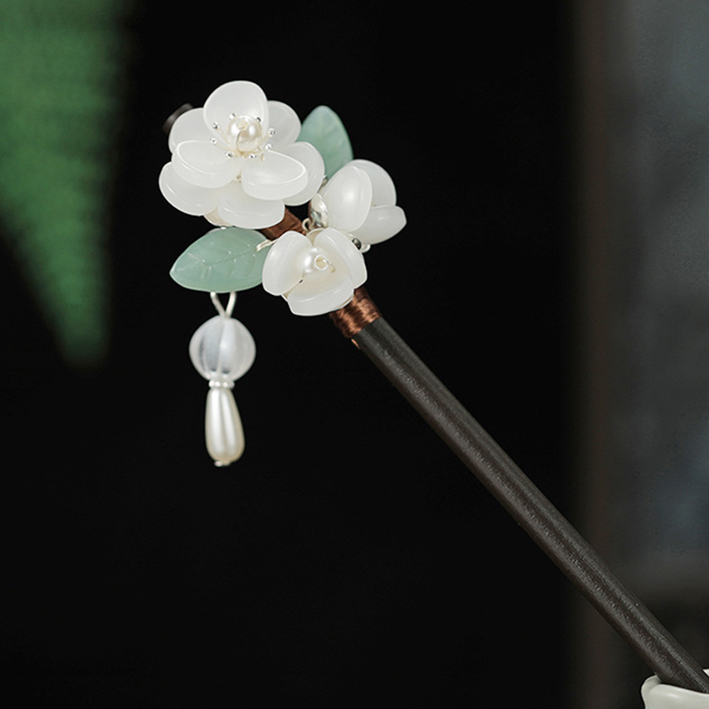Retro Flower Hairpin With Pear - Hair Fork Stick ulasan dan harga